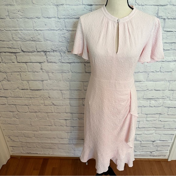 Nanette Lepore Flutter Sleeve Textured Dress - Picture 1 of 10